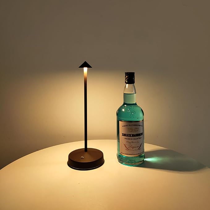 Rechargeable Cordless Lamps,3000mAh Battery Operated Table Lamp,Portable LED Touch 2 Levels Brightness Dimmable Bar Lamp,Battery Powered Lamps for Bars,Restaurant,Living Room(2 Pack,Rust)