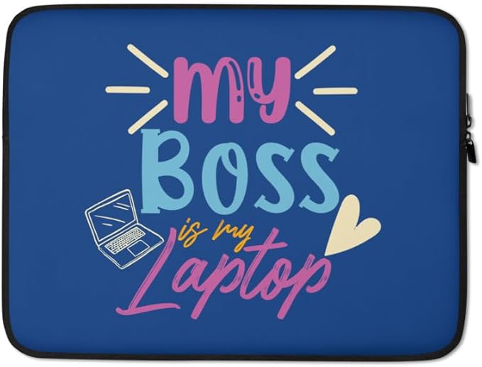 Digital Nomad Laptop Sleeve - My Boss is My Laptop Design, Lightweight & Protective