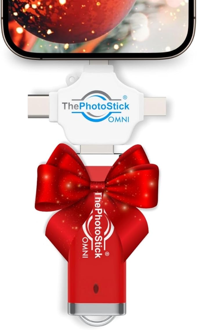 ThePhotoStick® Omni 512GB - Secure Photo & Video Backup and Transfer | Digital File Organization | USB & Multiport Connection for Phones, Tablets and Computers | Portable Memory | External Storage
