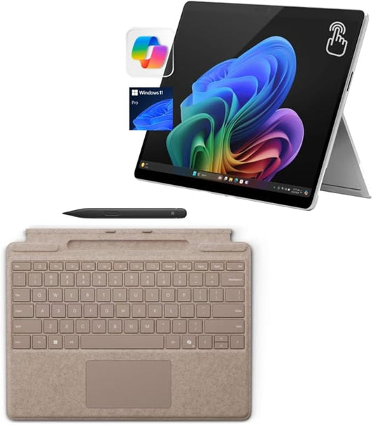 Microsoft Surface Pro 11 Bundle, 13" Copilot+ PC with Dune Pro Keyboard & Slim Pen, Snapdragon X Plus, AI Tablet Essential Bundle for Surface Pro 11, 16GB RAM, 256GB SSD, Win 11 Pro
