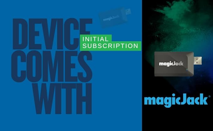 magicJack VOIP Phone Adapter - Unlimited Calls to US & Canada, No Monthly Bill, Portable Internet Phone with App, magicIN™ & magicOUT™ Service