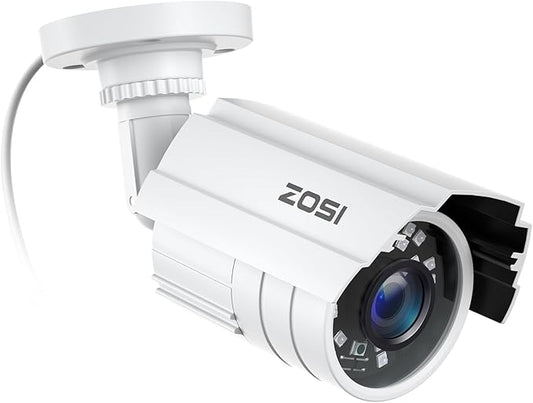ZOSI 2MP 1080p HD 1920TVL Outdoor Indoor Home Security Camera (Hybrid 4-in-1 HD-CVI/TVI/AHD/960H Analog CVBS), 24PCS LEDs, 80ft IR Night Vision, Weatherproof Surveillance CCTV Bullet Camera