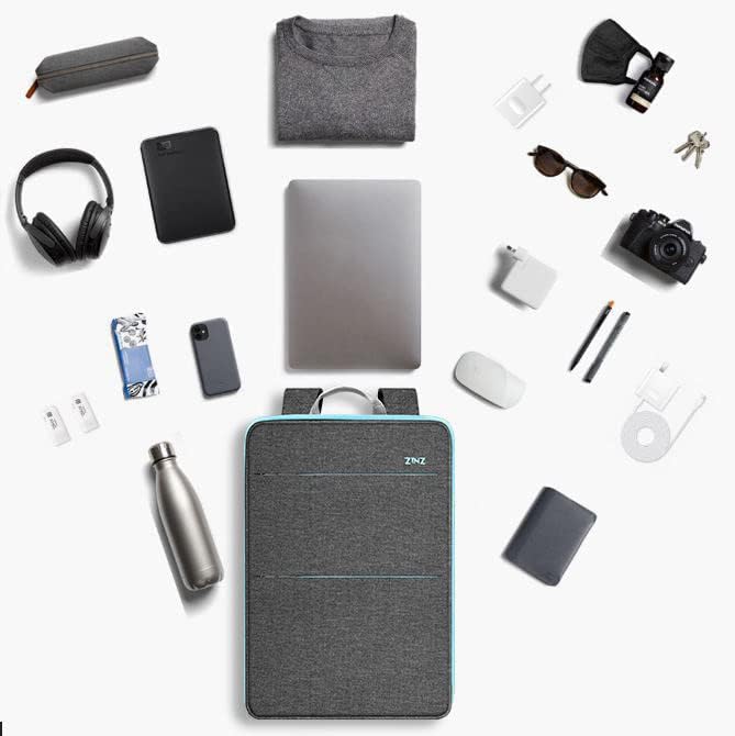 ZINZ Slim & Expandable Laptop Backpack Water Resistant Travel Backpack Compatible with MacBook Air/Pro 13-14 inch XPS 13 Surface 13.5" and Most 13-14 inch NoteBooks,G01BL01