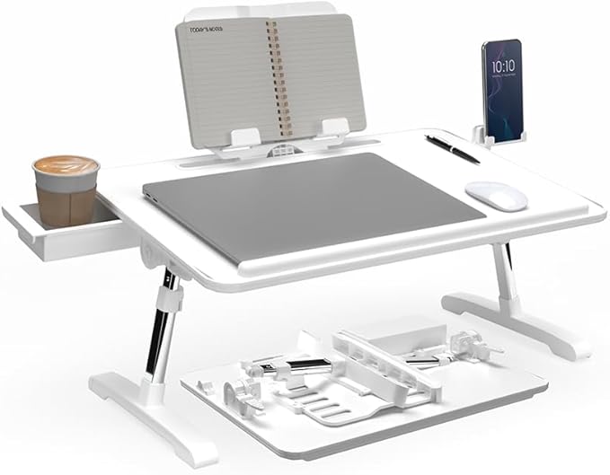 Limitless TotalDesk Portable Workstation and Lap Desk with Adjustable Height & Tilt (White)