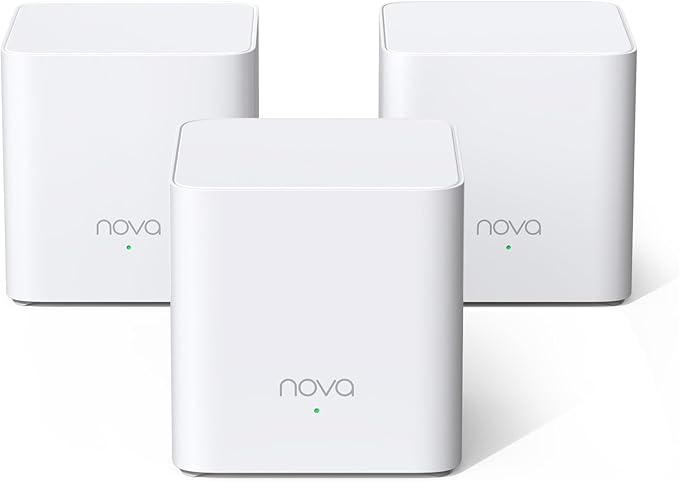 Tenda AX1500 Mesh WiFi 6 System Nova MX3 - Covers up to 3500 sq.ft - Whole Home WiFi 6 Mesh System - Gigabit Mesh Router for 80 Devices - Dual-Band Mesh Network - Replaces Wireless Router - 3-Pack