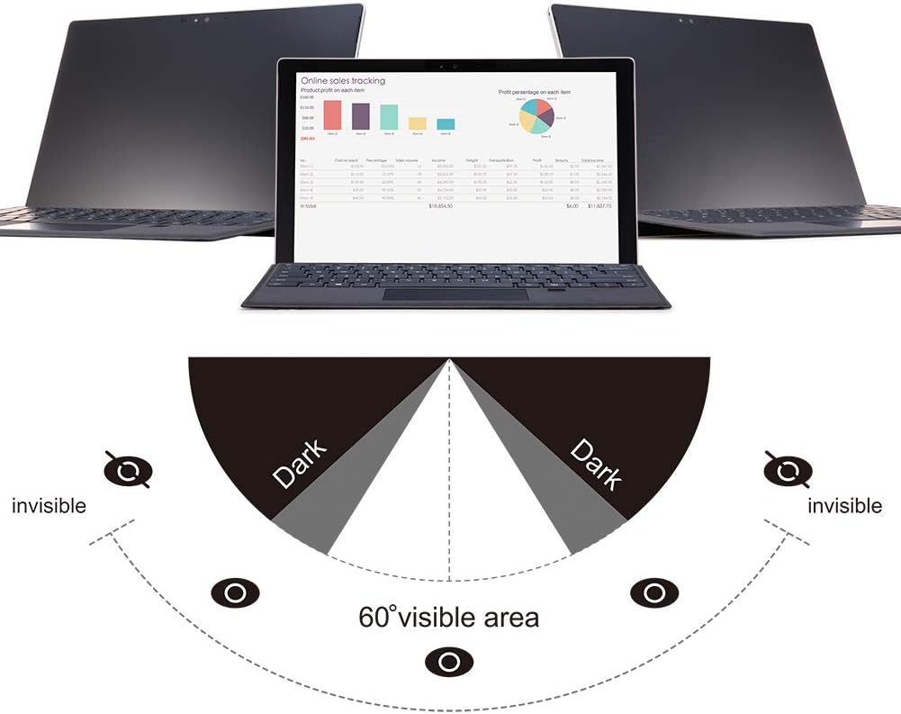 FILMEXT Privacy Screen Protector 13inch, Removable Anti-Glare Blue Light Filter for Surface Pro X/8/9/10/11 2024