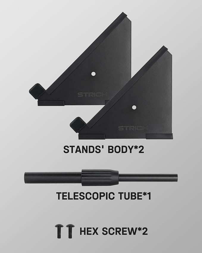 STRICH Desktop Stand for Sampler/Synth/MIDI Controller/Drum Machine, Adjustable Length from 6.6" – 10.6", Black, SDS-10