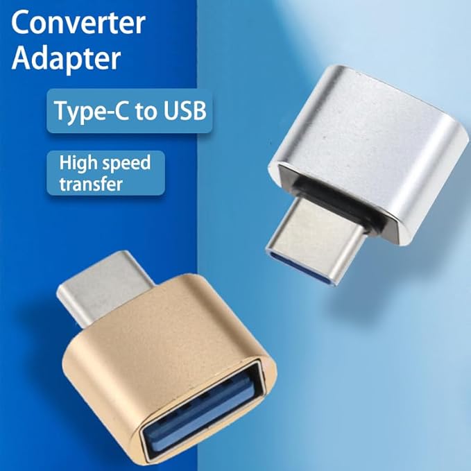 USB C to USB Adapter in Metal(4 Packs) USB Female to USB C Male OTG Adapter, Compatible with MacBook Pro, Samsung Galaxy, Type-C Phones, Laptops, Tablets (1 Black, 1 Silver, 1 Blue and 1 Gold)