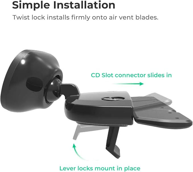 iOttie iTap 2 Magnetic CD Slot Car Mount Holder, Cradle for Samsung Galaxy S22, Google Pixel 7, Motorola Moto G, OnePlus 10, Sony Xperia & Other Android Smartphones, Black