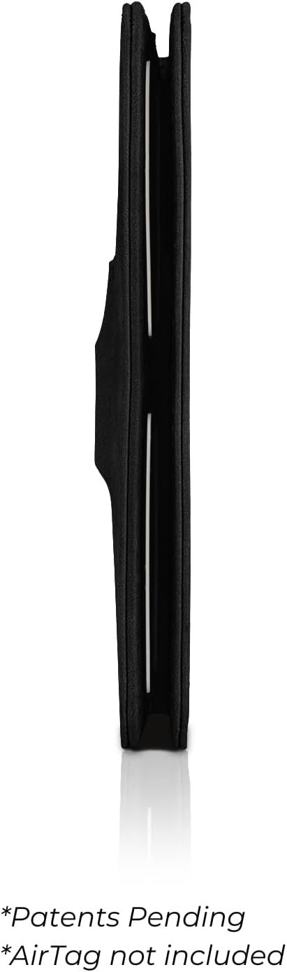 Kings Loot Passport Holder Wallet – RFID Blocking Leather Travel Wallet with Built-in Airtag Holder – Holds 1-6 Cards & Passport – Easy Pull Tab – Slim & Stylish Wallets (Onyx Black)