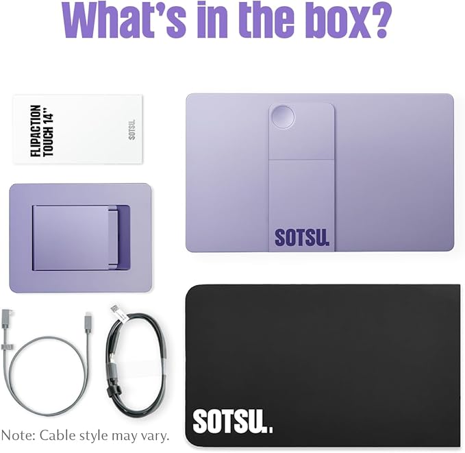 SOTSU FlipAction Touch 14" Premium Portable Monitor SFA14TCLL | FHD IPS Pivoting Dual Laptop Screen | Touchscreen for Cellphone, Gaming, and Travel | PC, Chrome, Android, DeX Compatible