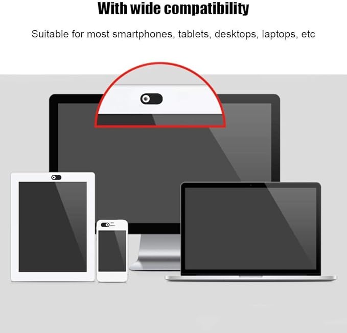 ASHATA 3pcs Metal Camera Lens, Ultra Thin Camera Cover Webcam Cover Blocker Slider for Smartphone Tablet Desktop Laptop(Tricolo