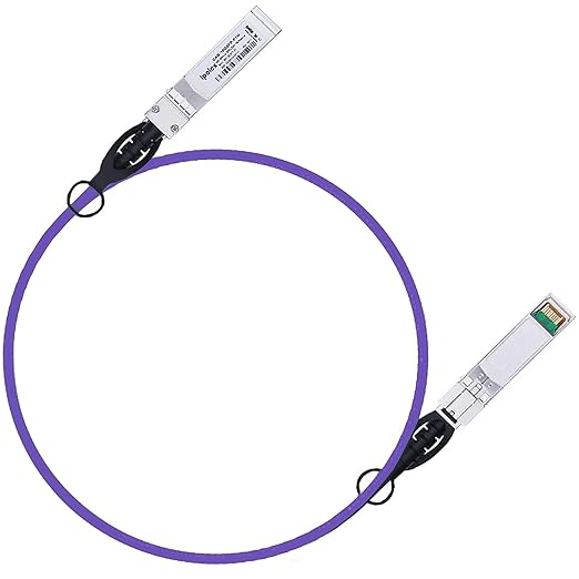 ipolex Colored 10G SFP+ Twinax Cable, Direct Attach Copper(DAC) Passive Cable, 1m (3.28ft) in Purple, for Cisco SFP-H10GB-CU1M, Meraki, Ubiquit, Mikrotik, Intel, Fortinet, Netgear and More