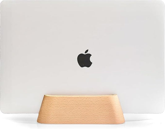 ACODE Wood Vertical Laptop Stand for Desk - Compatible With MacBook Pro Air, Surfaces - Storage Rack Slot Thickness 0.59" to 0.71" - Upright Holder