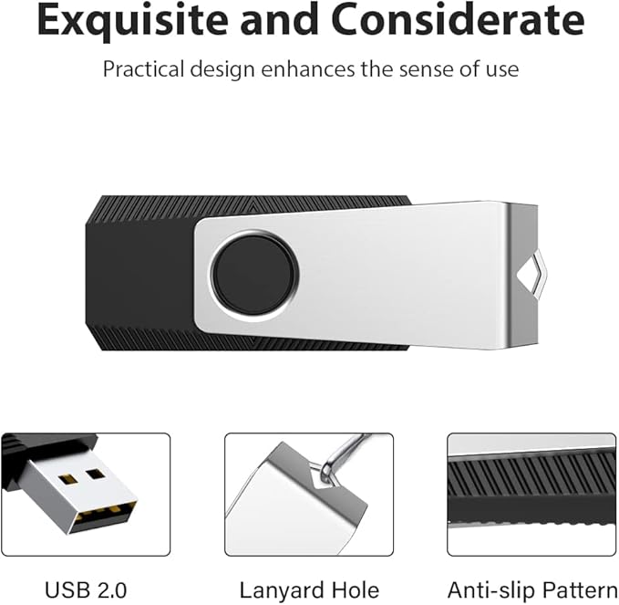 Aiibe 128GB USB Flash Drive 5 Pack Flash Drive 128GB Thumb Drive USB Drive 128GB USB 2.0 Memory Stick Jump Drives with Keychain (128G, 5 Colors: Black Red Cyan Green Purple)