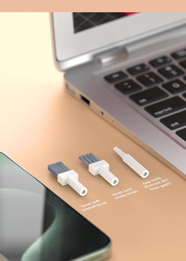 32-in-1 Multi-Functional Cleaning Kit for Electronics inlcuding Headphones,Mobile Phones,Computer,Monitor,Lens and etc, Compact and Portable Design, White