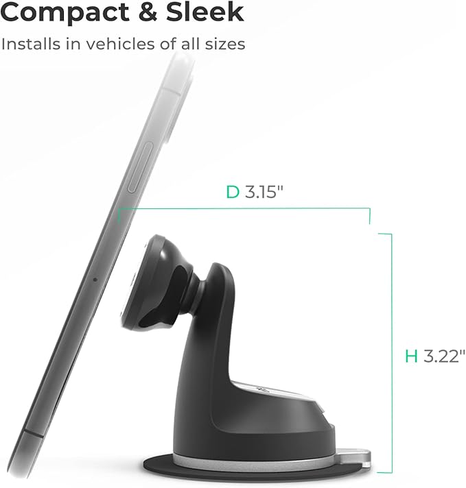 iOttie iTap 2 Magnetic Dashboard Car Mount Holder || Cradle for Samsung Galaxy S22, Google Pixel 7, Motorola Moto G, OnePlus 10, Sony Xperia & Other Android Smartphones