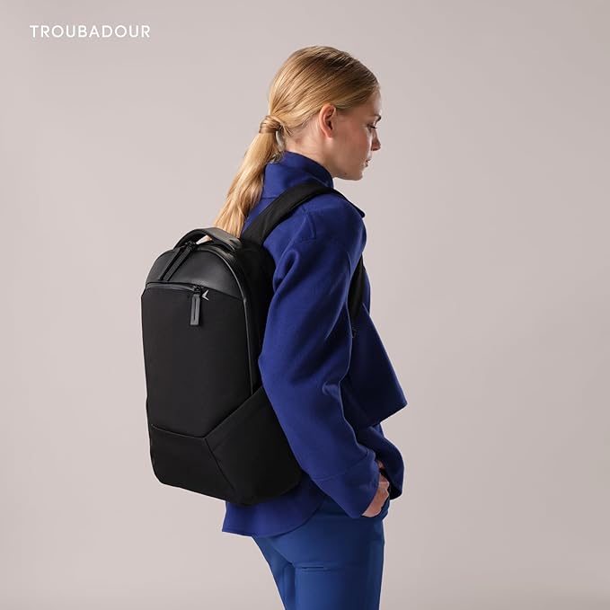 Troubadour Apex 4.0 Compact - 16L Premium Laptop Backpack - Ergonomic & Water Resistant - Designed for Work and Travel - Black