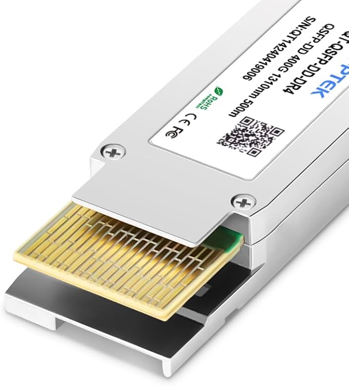 QSFPTEK 400GBase QSFP Module DR4 QSFP-DD PAM4 1310nm 500m DOM MTP/MPO SMF Optical Transceiver Module Compatible with Cisco QDD-400G-DR4-S -2pack