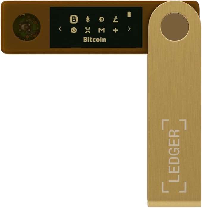 Ledger Nano X - Secure and manage your crypto & NFTs on-the-go with our Bluetooth-enabled hardware wallet (Gold)