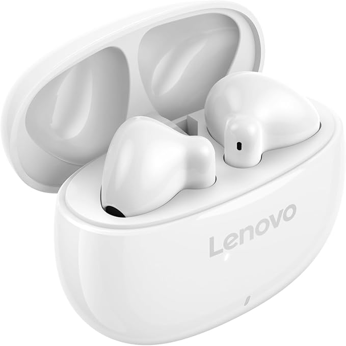 Lenovo E310 True Wireless Stereo Earbuds Bluetooth 5.3 ENC Noise-Cancelling with 13mm Speaker Type-C Charging 20h Battery Life for Music Calls Comfortable Fit Wireless - White