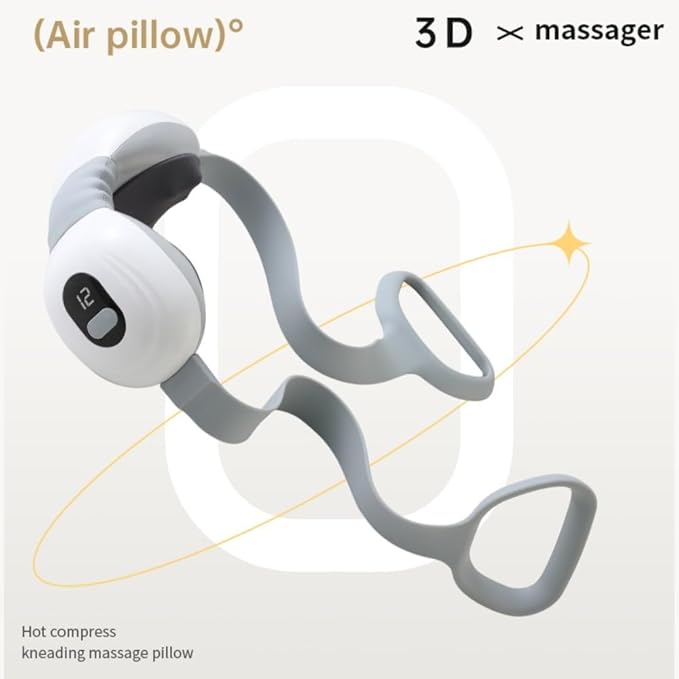 Mini Neck Massager with Handle, Electric Shoulder Massager with 12 Speeds for Pain Relief Deep Tissue, Neck, Back, Shoulder, White