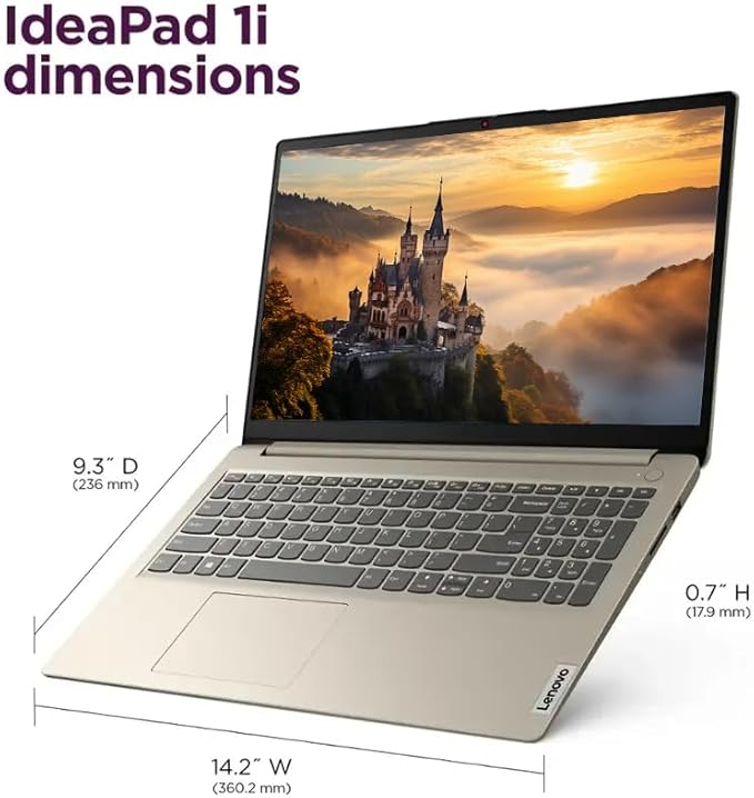 Lenovo Ideapad 15.6" Laptop Computer, Windows 11 Pro Laptop, 36GB RAM 2.1TB Storage (2TB SSD+128GB eMMC), Intel Celeron N4500 Processor, Intel UHD Graphics, 1-Year Microsoft 365, NLY Earphones, Sand