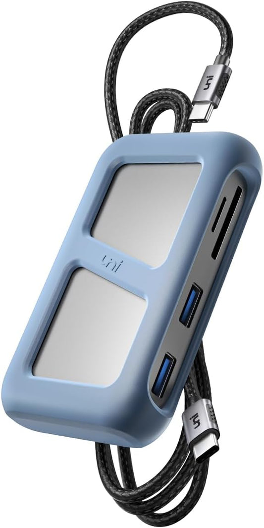 uni USB C Hub, 8-in-1 USB Type C Multiport Hub, 4K @60Hz HDMI, 1-Gbps LAN, 100W PD, 5 Gbps USB 3.0, Compatible with iPad Pro, MacBook Pro/Air, Dell XPS, Galaxy, etc, 3FT