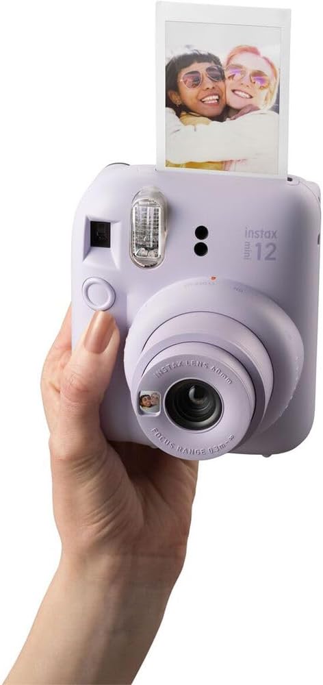 Fujifilm Instax Mini 12 Instant Camera Lilac Purple Bundle with Fuji Instax Mini Film Value Pack (100 Sheets) + Protective Carrying Case + Photo Album + Microfiber Cleaning Cloth