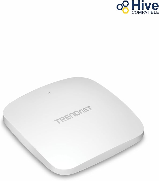 TRENDnet AX3000 Dual Band WiFi 6 PoE+ Access Point, TEW-923DAP, 1 x 2.5GBASE-T PoE+ LAN Port, OFDMA and MU-MIMO Technology, 2402Mbps (5Ghz), 573Mbps (2.4Ghz), WPA3 Ecryption, White