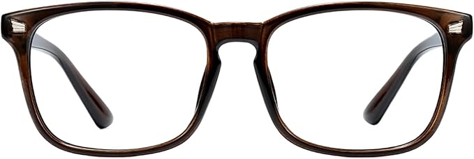 TIJN Blue Light Blocking Glasses for Women Men Clear Frame Square Nerd Eyeglasses Anti Blue Ray Computer Screen Glasses