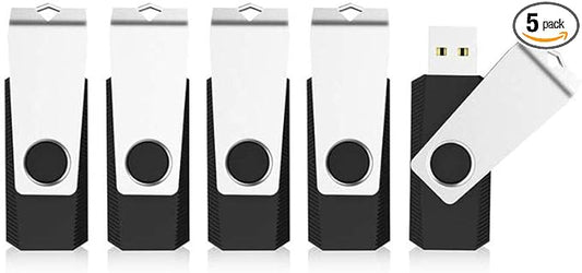 KEXIN Flash Drive 128GB USB 3.0 Flash Drive 5 Pack Thumb Drive Jump Drive USB Drive 3.0 Bulk 128G USB Flash Drives 3.0 Thumb Drives Flash Drive 128 GB Memory Stick for Storage Black 5PCS
