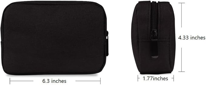 Universal Electronics/Accessories Soft Carrying Case Bag, Durable & Light-weight,Suitable for Out-going, Business, Travel and Cosmetics Kit (Small-Black)