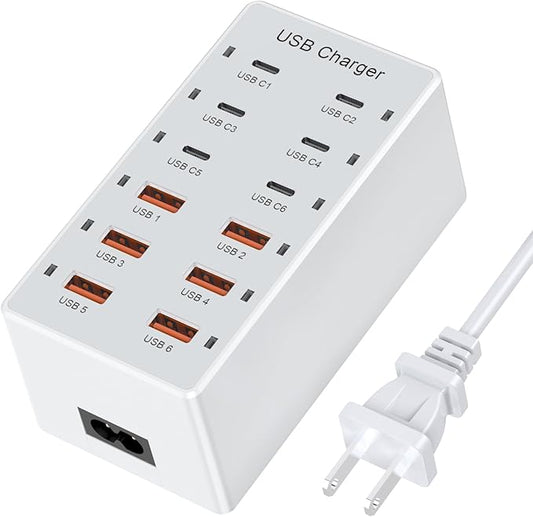 USB Charging Station for Multiple Devices USB Wall Charger Power Hub Strip Smart Plug Charging Dock Block for iPhone Xs/XR,iPad,iPod,Galaxy S9/S8,Smart Phones