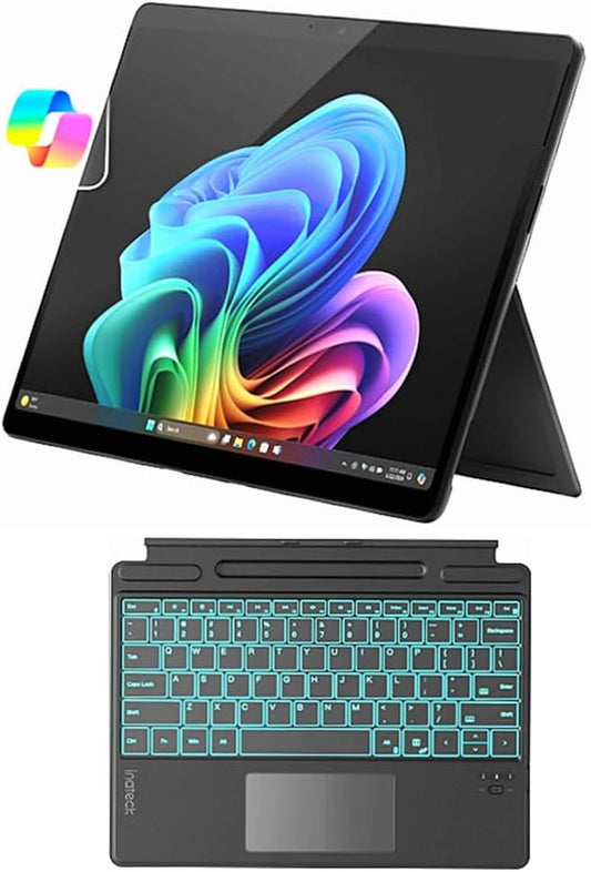 Microsoft Certified Refurbished Surface Pro 11 (2024), 13" Touchscreen 2-in-1, Snapdragon X Plus, 16GB RAM, Inateck Bluetooth Backlit Keyboard, Warranty (Black, 16GB RAM，1TGB SSD)