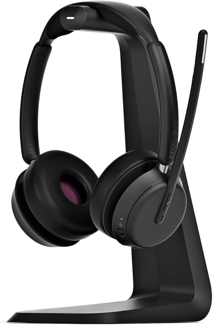 EPOS Impact 1060T ANC Adaptive Noise Cancelling Wireless Headset for PC with Active Noise Cancellation, AI™ Mic, Super Wideband Audio, Bluetooth, Wireless Charging, Microsoft Teams Certified