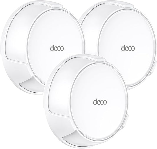 QUIDDITY WiFi 7 Wall Mount Kit for TP Link Deco BE23/BE25/BE3600/BE5000 – Secure Wall Mount Bracket for WiFi 7 Mesh Router, Hidden Cable Wi-Fi Mesh Holder, Space-Saving Mount for Home Mesh (3 Pack)