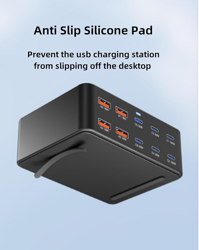 USB C Charging Station 330W, USB C Charger Charging Hub 10 Power Port for Multiple Devices with PD 100W 65W 30W QC3.0 18W Fast Charging Power Stock Station for iPhone 15, iPad Air/Pro, Galaxy