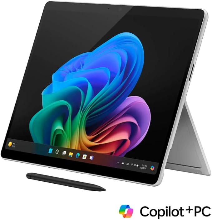 Microsoft Surface Pro 11 Bundle, 2-in-1 Tablet with Pro Keyboard and Slim Pen, Copilot+ PC, 13" Touchscreen OLED Display, Snapdragon X Elite (12 Core), 32GB RAM, 2TB SSD, Windows 11 Pro, Platinum