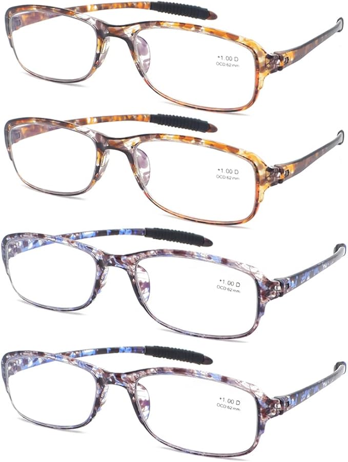 Computer Blue Light Blocking Reading Glasses(Flexible and Lightweight) UV Protection Readers Anti Eyestrain for Women Men (4 Tortoise, 1.5, multiplier_x)