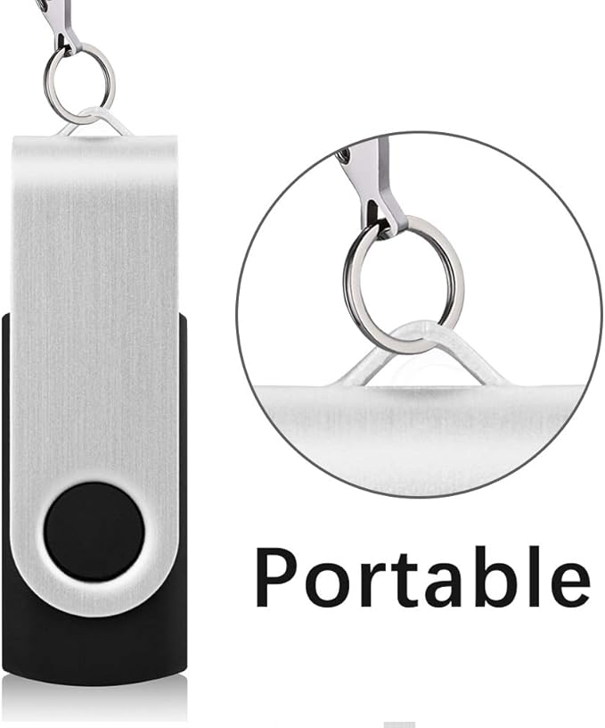 KEXIN 100 Pack 8 GB Flash Drive Bulk USB Flash Drive Thumb Drive Bundle USB Flash Drives Swivel Design Memory Stick USB 2.0 Black