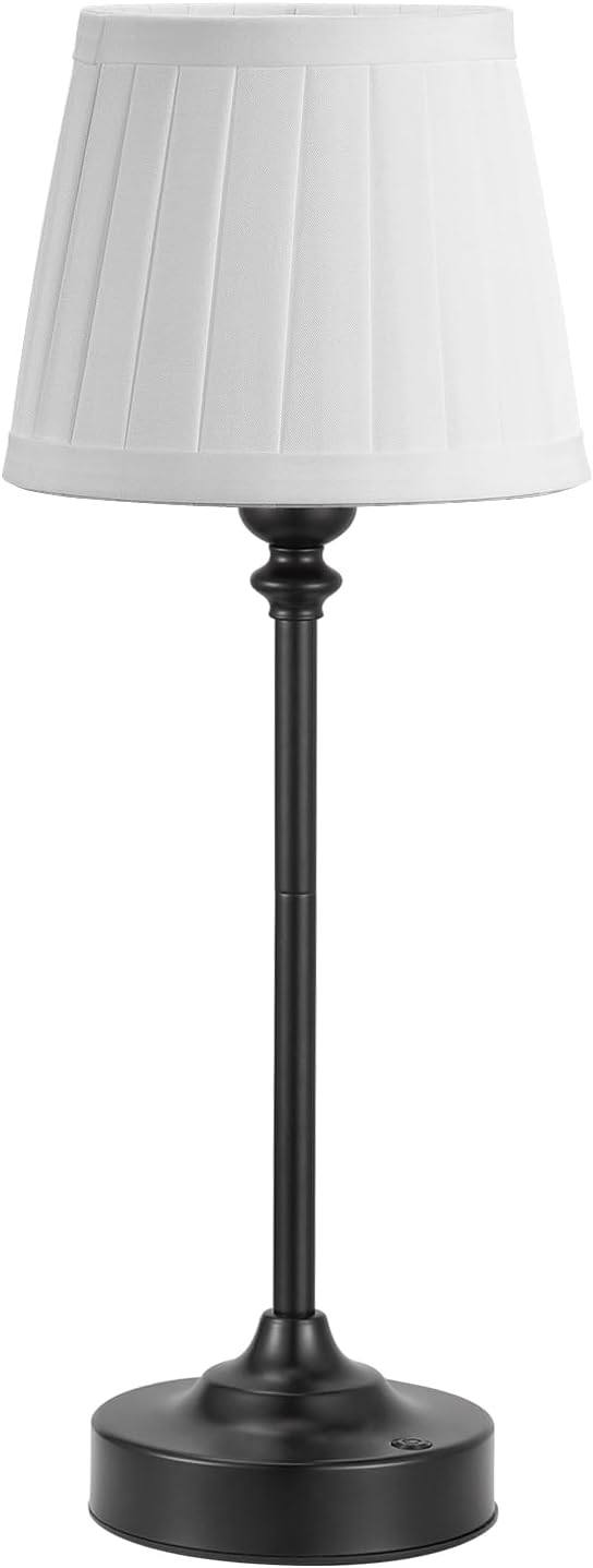 Kakanuo Cordless Table Lamp Rechargeable Black - 1 Pack 4000mAH Battery Operated Lamp for Decor, 3000K Stepless Dimming Touch Control Wireless Lamp for Bedroom, Dining Table, Kitchen, Living Room