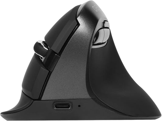 DeLUX Wireless Vertical Mouse, Small Silent Ergonomic Mouse with BT 5.2 and USB Receiver, 6 Buttons and 4000 DPI, Rechargeable Mouse for Carpal Tunnel (M618mini-Iron Gray)