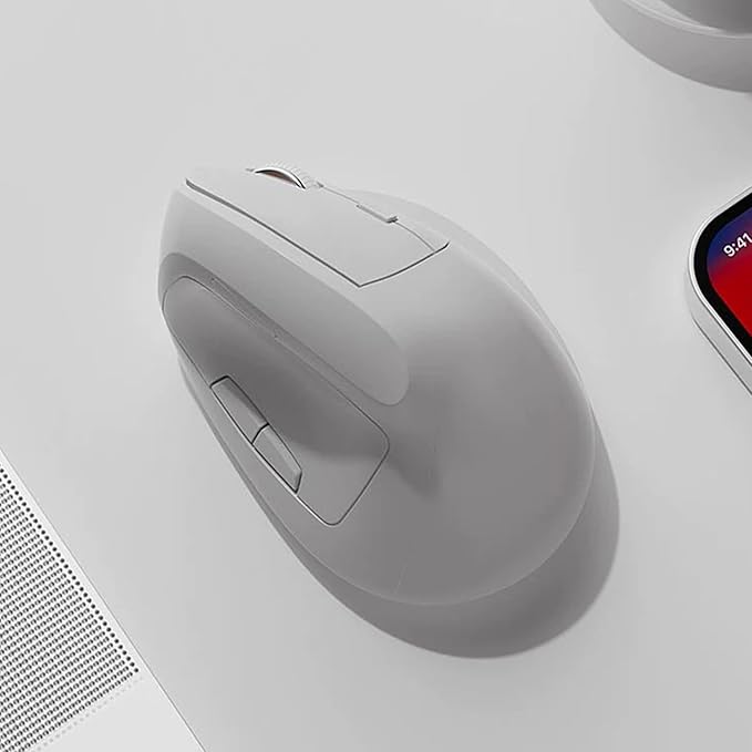 Ergonomic Vertical Mouse Wireless, Rechargeable Ergo Mouse for Carpal Tunnel Relief, 3200DPI Adjustable, 6 Buttons for PC/Laptop/Mac/Windows (Off White)