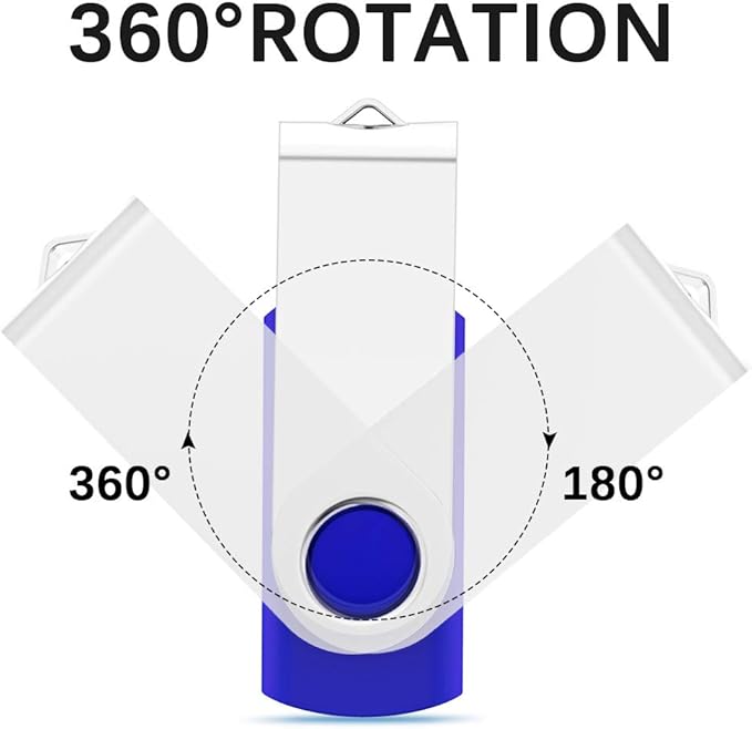 KEXIN Flash Drive 50 Pcs 32GB USB Flash Drive Thumb Drive USB 2.0 Swivel Jump Drive with LED Indicator - Blue
