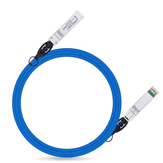 ipolex Colored 10G SFP+ Twinax Cable, Direct Attach Copper(DAC) Passive Cable in Blue, 2m (6.56ft), for Cisco SFP-H10GB-CU2M, Meraki, Ubiquiti, Mikrotik, Intel, Fortinet, Netgear, D-Link, Supermicro