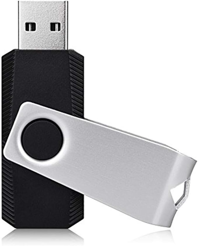 KEXIN 10 Pack USB Flash Drive - 64GB Thumb Drive with Swivel, Black (64GB, 10 Pack)