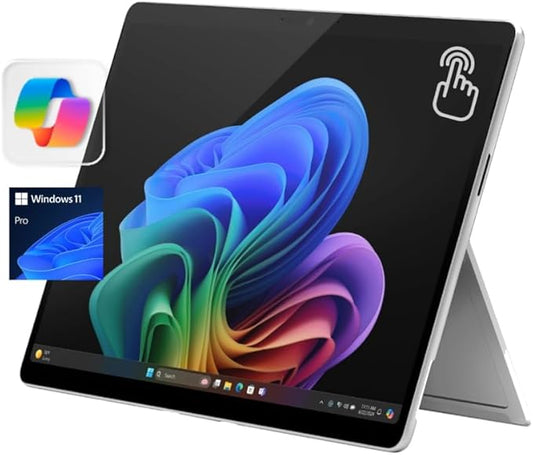 Microsoft Surface Pro 11 13" Copilot+ PC, AI Tablet, 2880x1920 120Hz LCD Touchscreen, 10-Core Qualcomm Snapdragon X Plus, 16GB RAM, 512GB SSD, WiFi Only, Win 11 Pro, Platinum