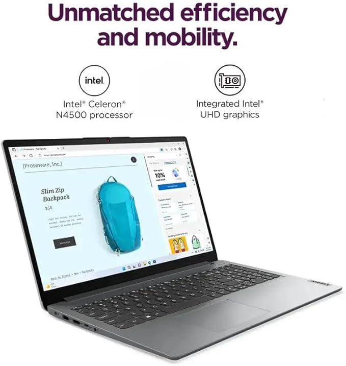 Lenovo 15.6" HD IdeaPad Anti-glare Screen w/ 1 Year Microsoft 365, 1.1TB SSD, 36GB RAM, Windows 11 Home, WiFi 6, HDMI, USB-C, Intel Processor, SD Card Reader, Up to 9.5 Hours Battery Life, w/WOWPC USB