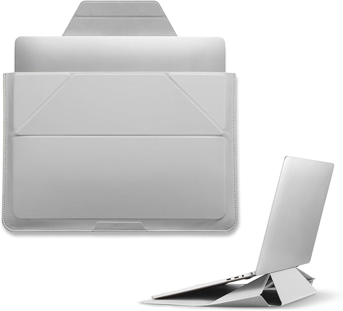 MOFT Laptop Carry Sleeve, 2-in-1 Laptop Bag & Stand for 13" MacBook Air/Pro & Dell/HP/Lenovo/Asus, Stylish Slim Computer Sleeve Bag with Expandable Storage for Computer Accessories, Misty Cove